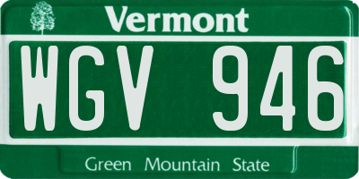 VT license plate WGV946