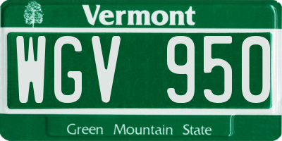 VT license plate WGV950