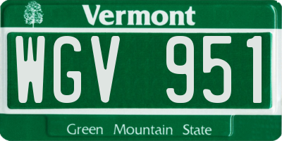 VT license plate WGV951