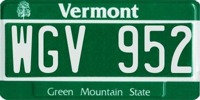 VT license plate WGV952