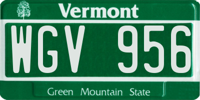 VT license plate WGV956