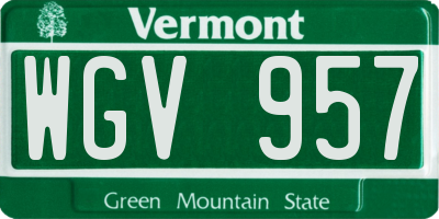 VT license plate WGV957