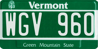 VT license plate WGV960