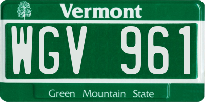 VT license plate WGV961