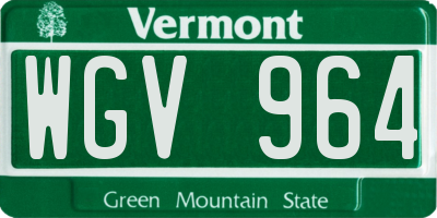VT license plate WGV964