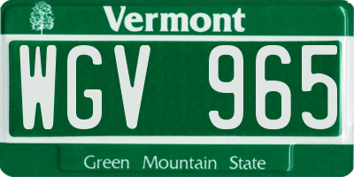 VT license plate WGV965