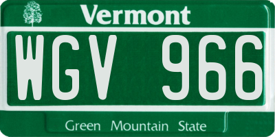 VT license plate WGV966