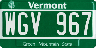 VT license plate WGV967
