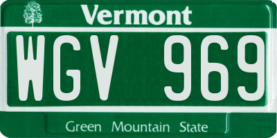 VT license plate WGV969