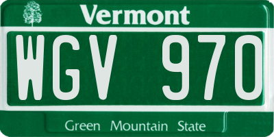 VT license plate WGV970