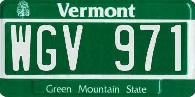 VT license plate WGV971
