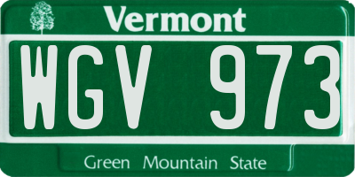 VT license plate WGV973