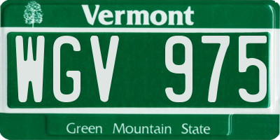 VT license plate WGV975