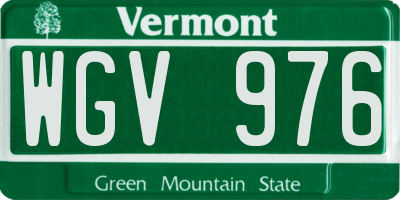 VT license plate WGV976