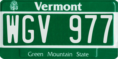 VT license plate WGV977
