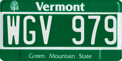 VT license plate WGV979