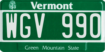 VT license plate WGV990