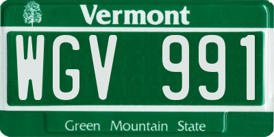 VT license plate WGV991