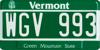 VT license plate WGV993