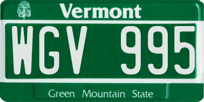 VT license plate WGV995
