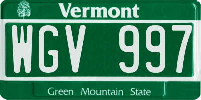 VT license plate WGV997