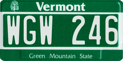 VT license plate WGW246