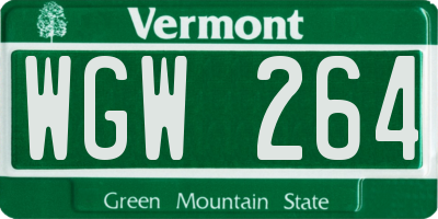 VT license plate WGW264