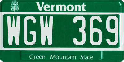 VT license plate WGW369