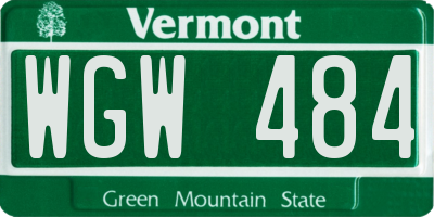 VT license plate WGW484