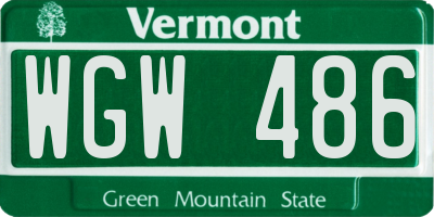 VT license plate WGW486