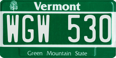 VT license plate WGW530