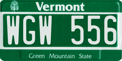 VT license plate WGW556