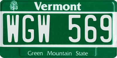 VT license plate WGW569