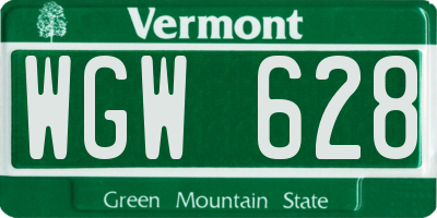 VT license plate WGW628
