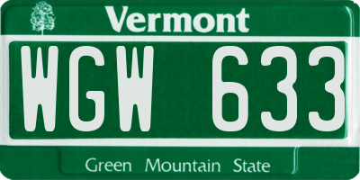 VT license plate WGW633