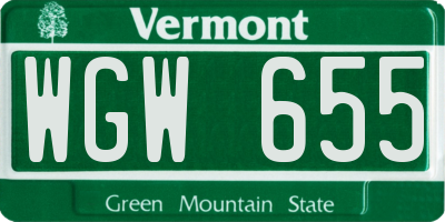 VT license plate WGW655