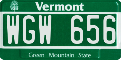 VT license plate WGW656