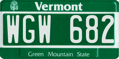 VT license plate WGW682