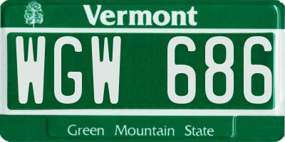 VT license plate WGW686