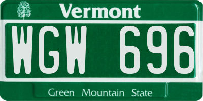 VT license plate WGW696