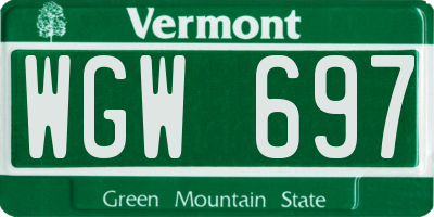 VT license plate WGW697