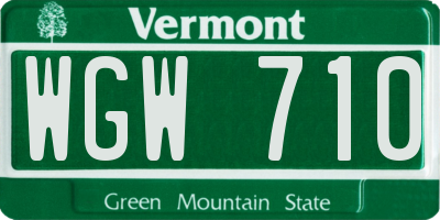 VT license plate WGW710