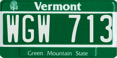 VT license plate WGW713