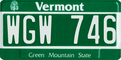 VT license plate WGW746