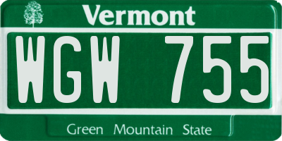 VT license plate WGW755