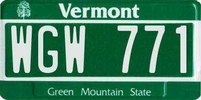 VT license plate WGW771
