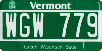 VT license plate WGW779
