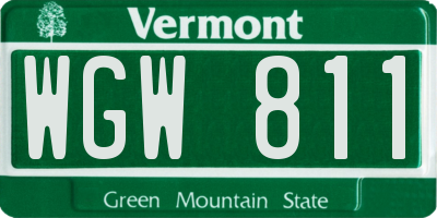 VT license plate WGW811