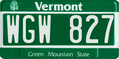 VT license plate WGW827