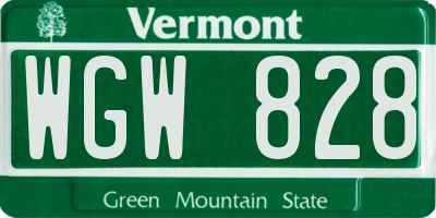 VT license plate WGW828